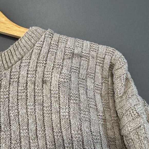 Dunbrooke Men’s Tan Knit Sweater Size Small Made In USA Cotton Blend - Picture 4 of 10